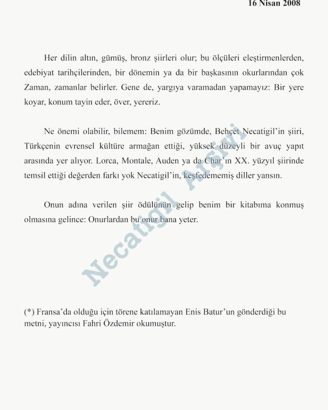Enis Batur-ödül